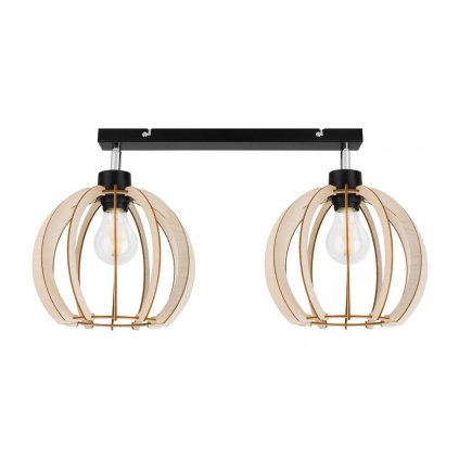 nowoczesna lampa na listwie timber drewniane klosze