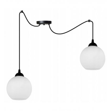 regulowana nowoczesna lampa wiszaca z kulistym kloszem