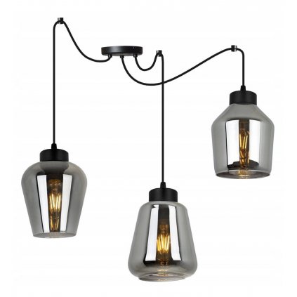 lampa wiszaca pajak nowoczesna rijeka ze szklanymi kloszami