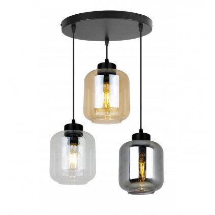 efektowna regulowana lampa novalja szklane klosze na czarnej podsufitce