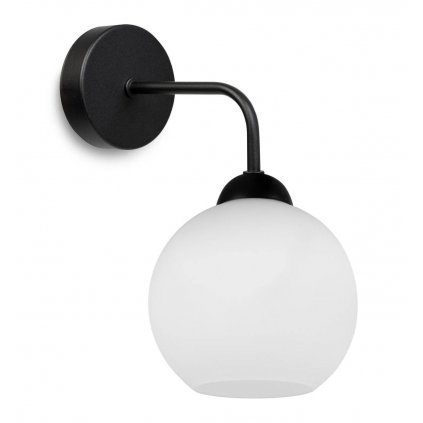 kinkiet scienny z mlecznym kloszem w eleganckim stylu