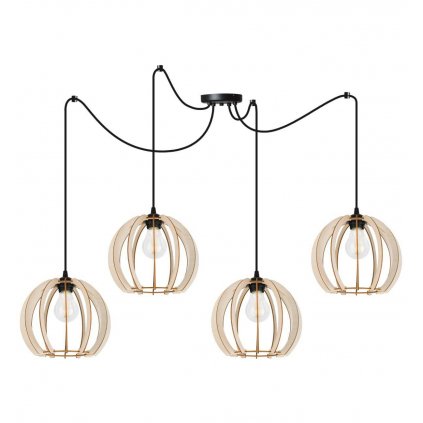 nowoczesna lampa wiszaca spider timber drewniana