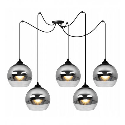 nowoczesna lampa typu pajak kule chromowane