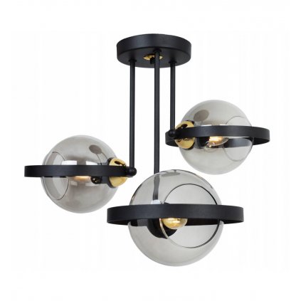 lampa sufitowa z kloszami z dmuchanego barwionego szkla