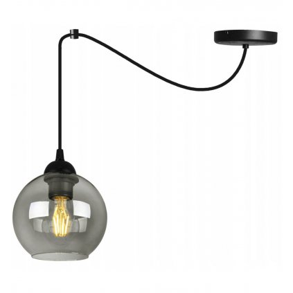 nowoczesna lampa wiszaca typu pajak z kloszem ze szkla