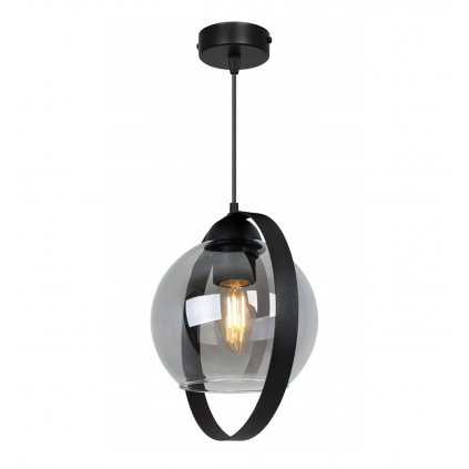 lampa wiszaca ring haga z okraglym kloszem z przydymionego szkla