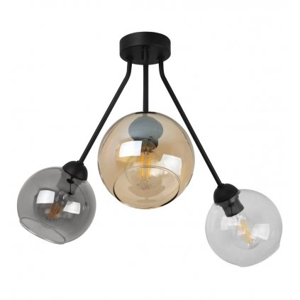 nowoczesna lampa sufitowa zyrandol trio haga kolorowe szklo