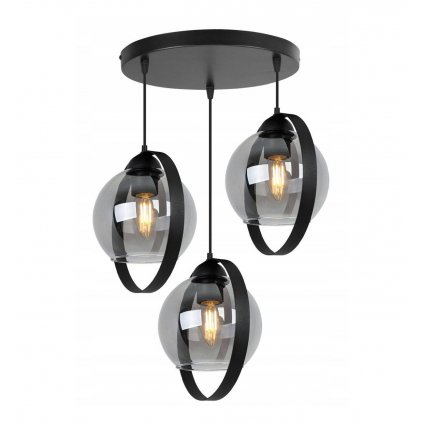 industrialna lampa ring haga z kloszami z przydymionego szkla