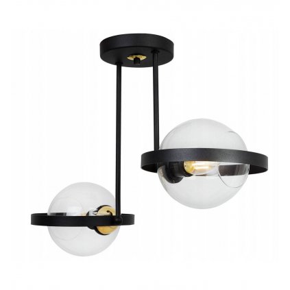 nowoczesna lampa sufitowa ze szklanymi kulistymi kloszami