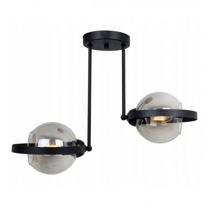 industrialna lampa sufitowa z czarnego matowego metalu