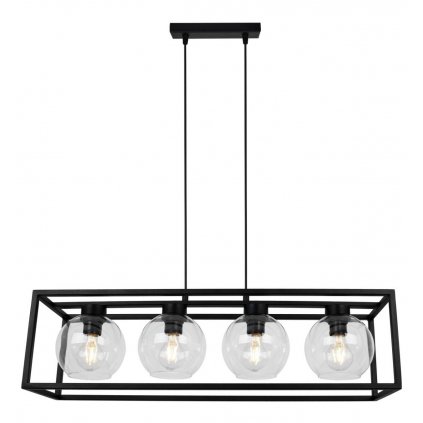 elegancka lampa haga cage metalowa z kulistymi szklanymi kloszami