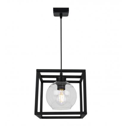 lampa wiszaca haga cage druciak z kloszem z bezbarwnego szkla