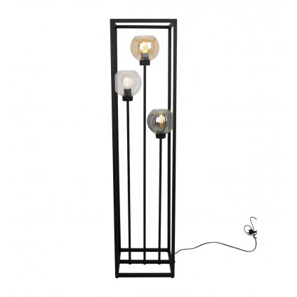 nowoczesna lampa podlogowa stojaca w stylu loft czarna z metalu haga cage