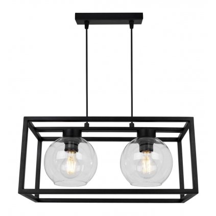 lampa wiszaca metalowa czarna haga cage szklany klosz kula