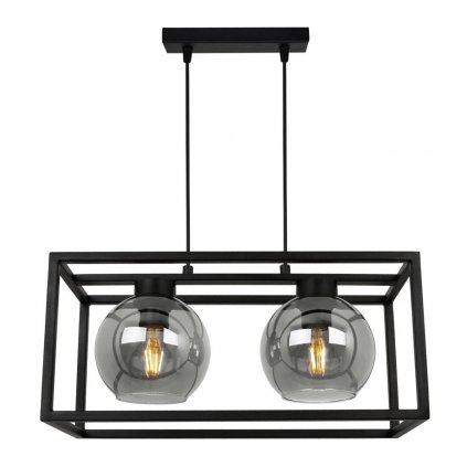 lampa haga cage ze szklanymi kulistymi kloszami w metalowej obudowie