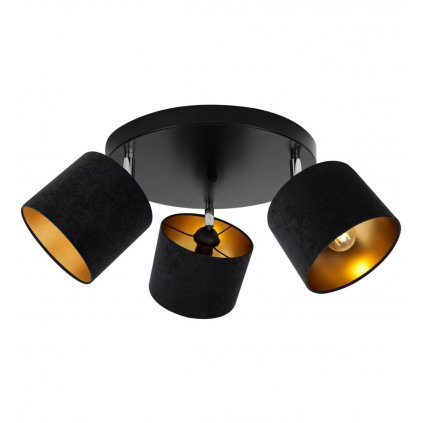 elegancka lampa sufitowa typu plafon z abazurami z weluru mediolan