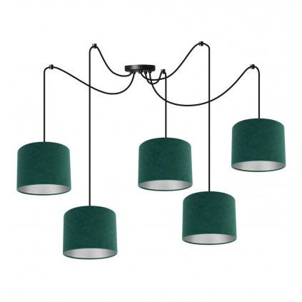 elegancka lampa spider mediolan z welurowymi abazurami