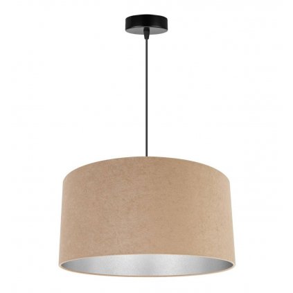 welurowa lampa wiszaca w stylu klasycznym z abazurem z metalicznym wnetrzem