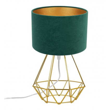 nowoczesna lampa nocna biurkowa welur na drucianej podstawie