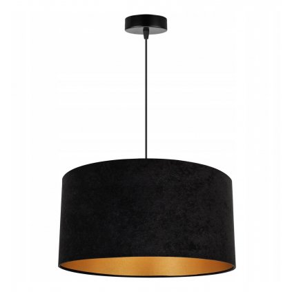 lampa w eleganckim stylu z duzym abazurem ze zlotym srodkiem