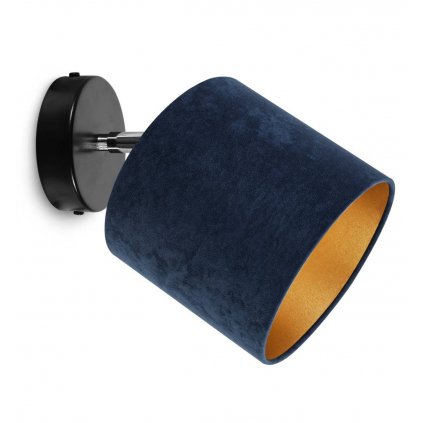 designerska lampa sufitowo scienna reflektor welur granatowy