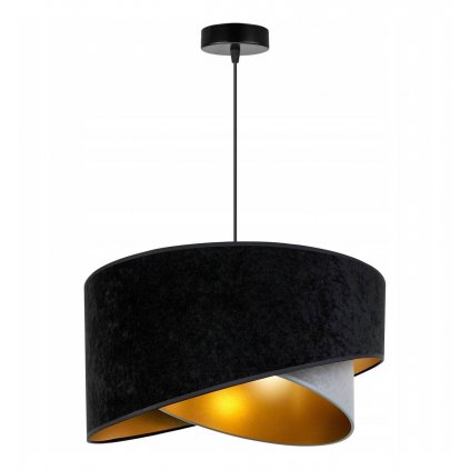 lampa mediolan z podwojnym asymetrycznym abazurem o zlotym srodku