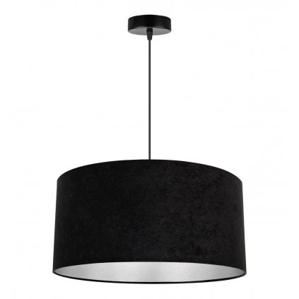 lampa wiszaca mediolan z gladkim czarnym abazurem srodek chrom