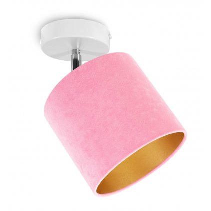 rozowy plafon kinkiet ze zlotym wnetrzem mediolan welur