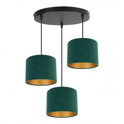 efektowna regulowana lampa wiszaca na okraglej podsufitce welurowe abazury