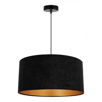 lampa wiszaca mediolan z czarno zlotym abazurem w stylu glamour