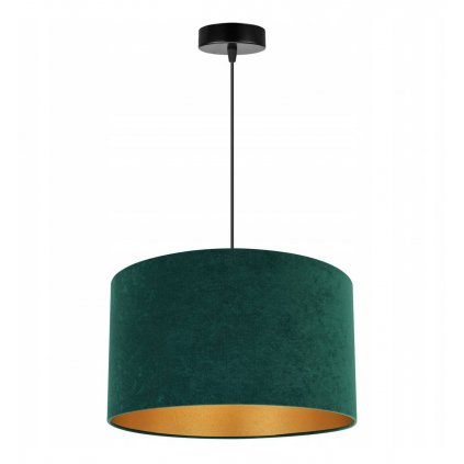 modna lampa wiszaca mediolan w kolorze butelkowej zieleni ze zlotym srodkiem