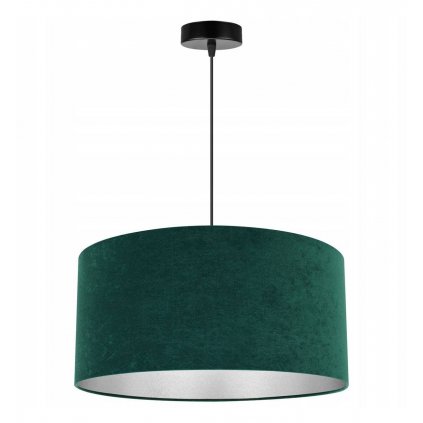 stylowa lampa wiszaca mediolan z duzym zielonym abazurem srodek chrom