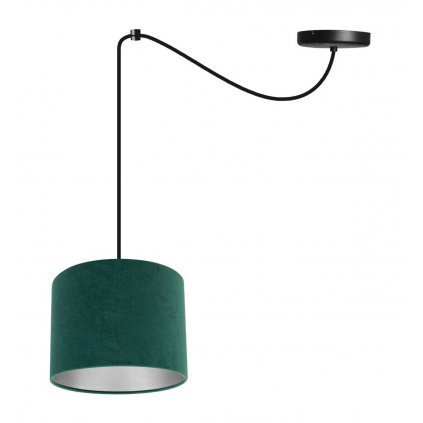 nowoczesna lampa pajak mediolan z welurowym abazurem metaliczny srodek