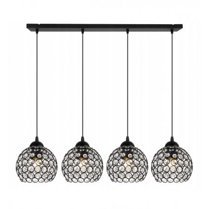 nowoczesna lampa wiszaca na listwie z krysztalowymi kloszami