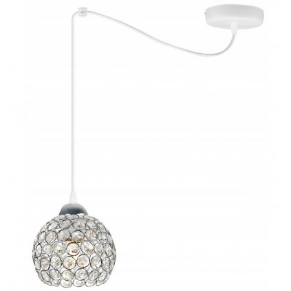 nowoczesna lampa loft w kolorach bieli i srebra