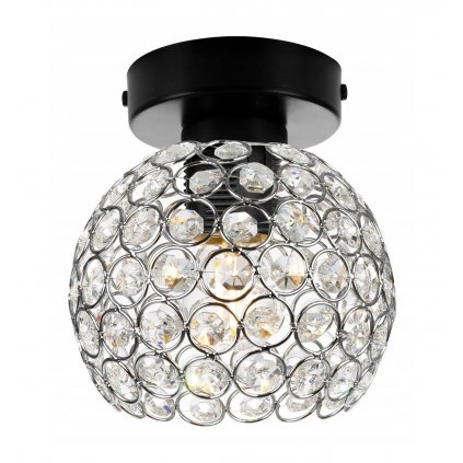 reflektor glamour ze szklanymi detalami w srebrnej oprawie