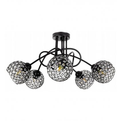 dekoracyjna lampa sufitowa ze szklanymi krysztalkami