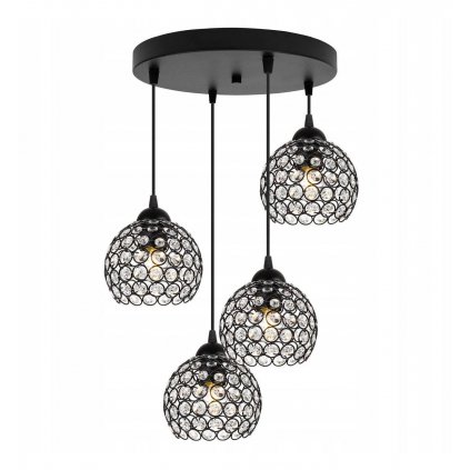 ozdobna szklana lampa wiszaca z krysztalkami