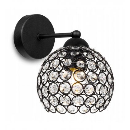 ozdobny kinkiet pojedynczy metalowy z krysztalkami