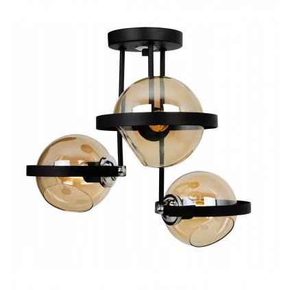 designerska lampa ze szklanymi kloszami i ozdobnymi pierscieniami