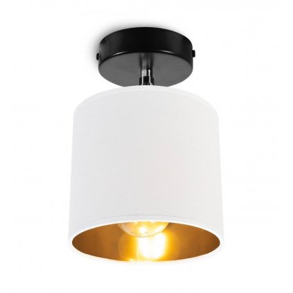 nowoczesny reflektor kinkiet gama z abazurem ze zlotym wnetrzem