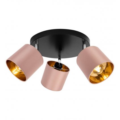 efektowna lampa sufitowa gama lososiowa z metalicznym wnetrzem