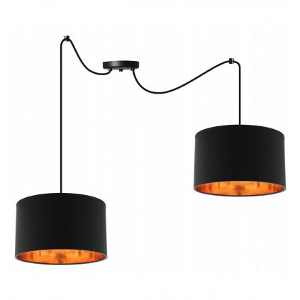 nowoczesna lampa wiszaca z abazurem zloty srodek regulowana