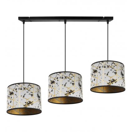 stylowa lampa wiszaca werona z abazurami w kolorze bialym ze zdobieniami