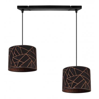 lampa wiszaca zyrandol na listwie werona z abazurami w miedziany wzor