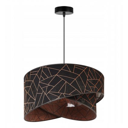 lampa wiszaca z abazurem nowoczesny wzor rozowe zloto werona