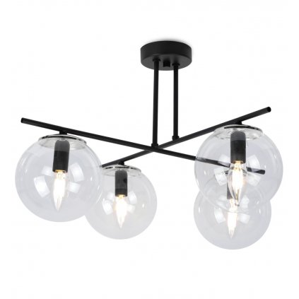 lampa sufitowa w stylu loft zyrandol szklane klosze przezroczyste e14
