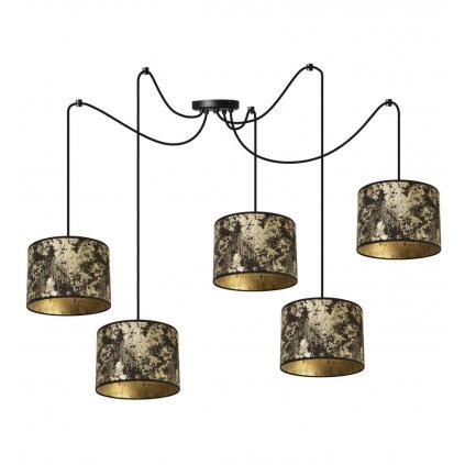 stylowa lampa wiszaca werona typu pajak z abazurem wzor zloty