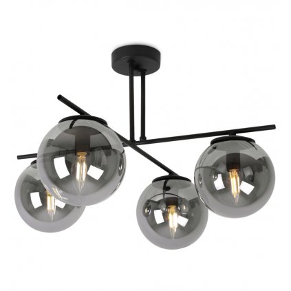 lampa sufitowa zyrandol czarny w stylu loft grafitowe klosze e14