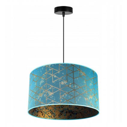 stylowa lampa wiszaca z abazurem werona ze zlotym geometrycznym wzorem